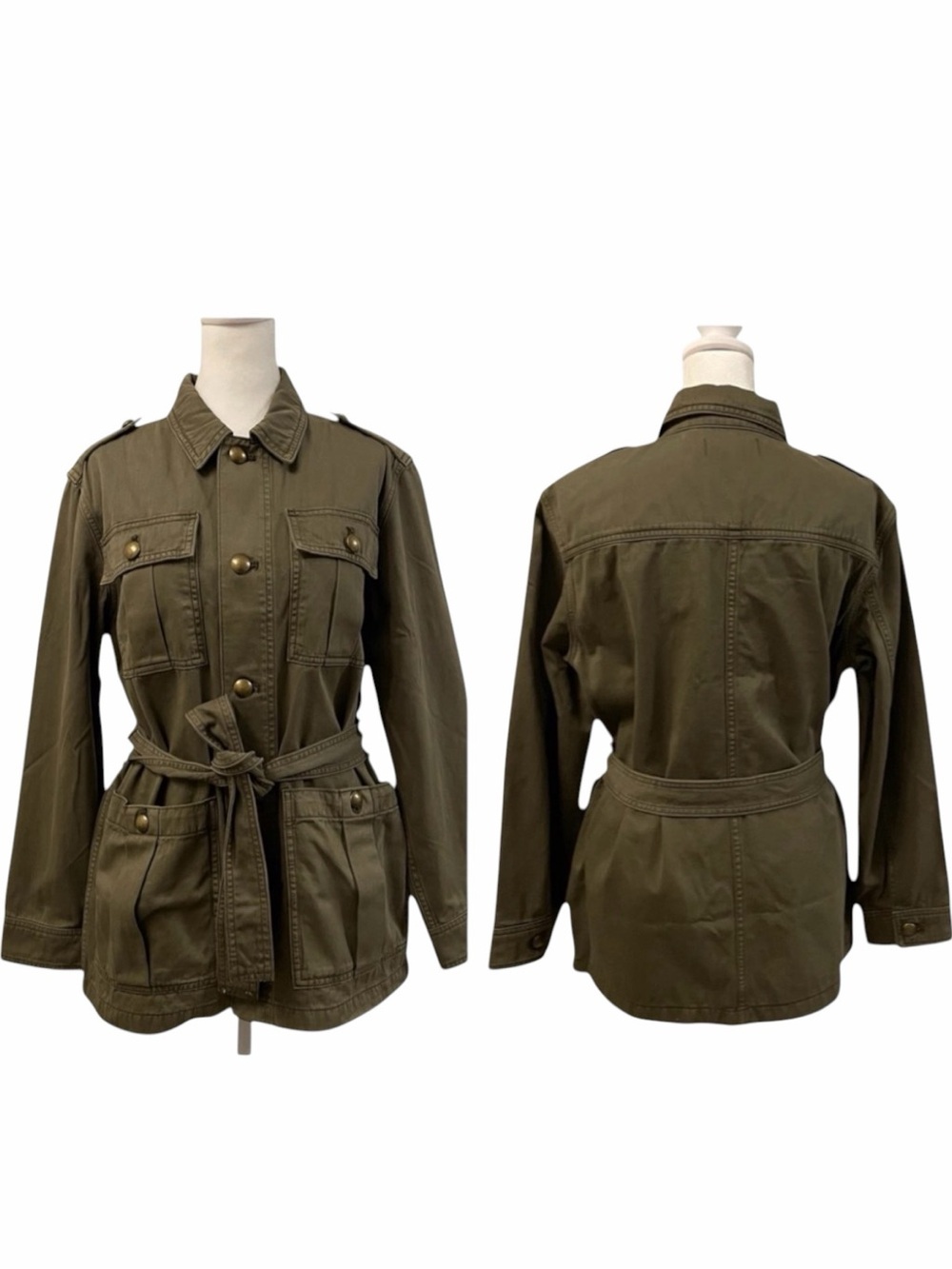 🔥Madewell Olive Green Women's Belted Jacket. Measurements in pictures. NWT - Picture 3 of 12